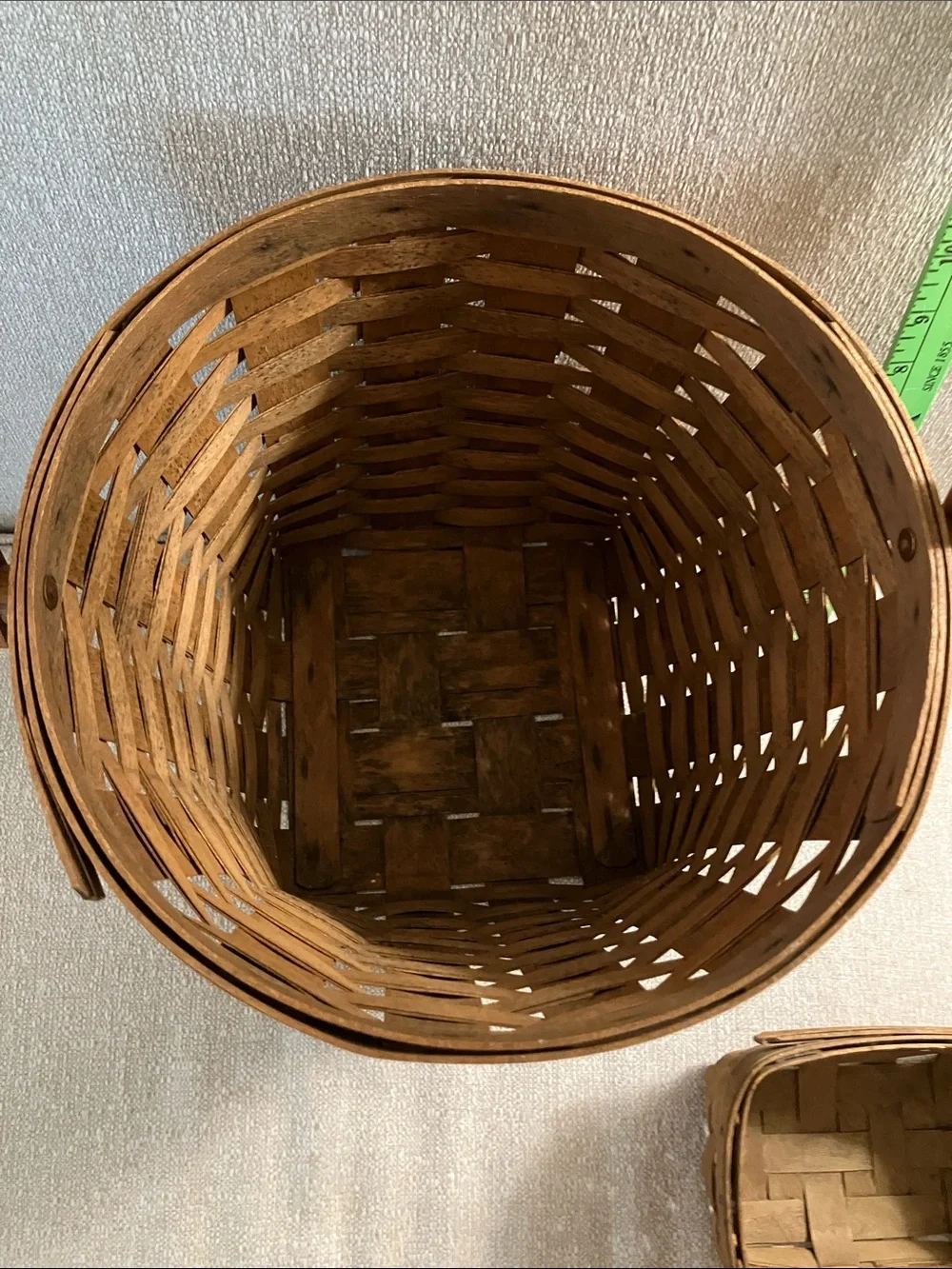 Longaberger Brown Handwoven Handle Basket Duo